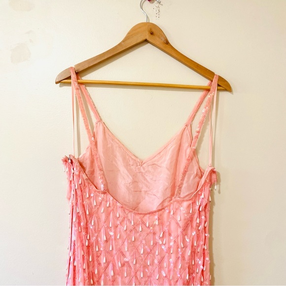 Vintage Dresses Vintage 8s Barbie Pink Silk Beaded Sequin 2 Piece